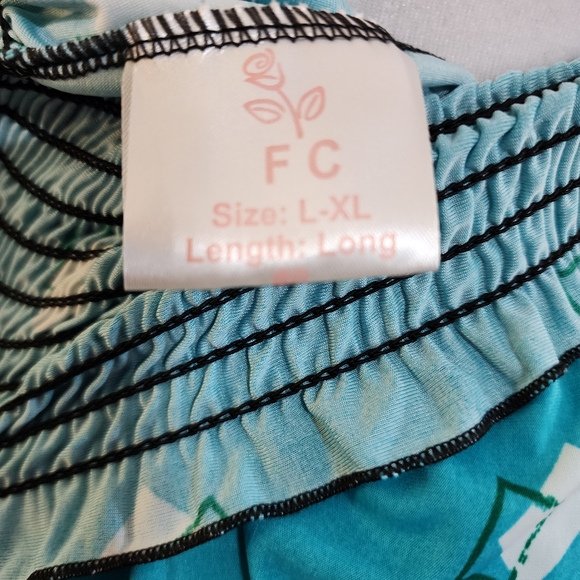 Vintage Beaded Halter Neck Aztec Print Dress Maxi Skirt Beach Cover-up L/XL - Picture 8 of 9